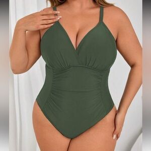 SHEIN Olive Green One-Piece Swimsuit